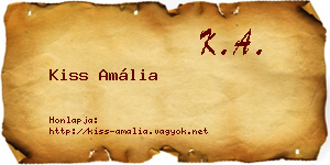 Kiss Amália névjegykártya